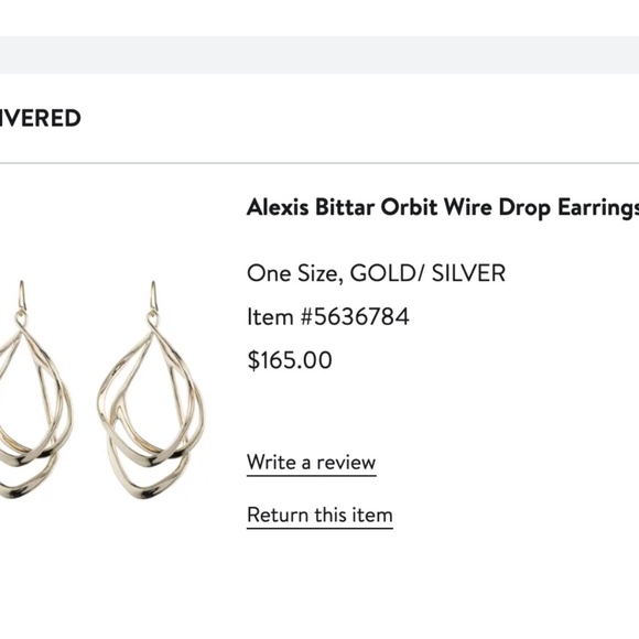 Alexis Bittar Sculptural Orbit Wire Drop Earrings - Gold Plated, Never Worn - Picture 4 of 11